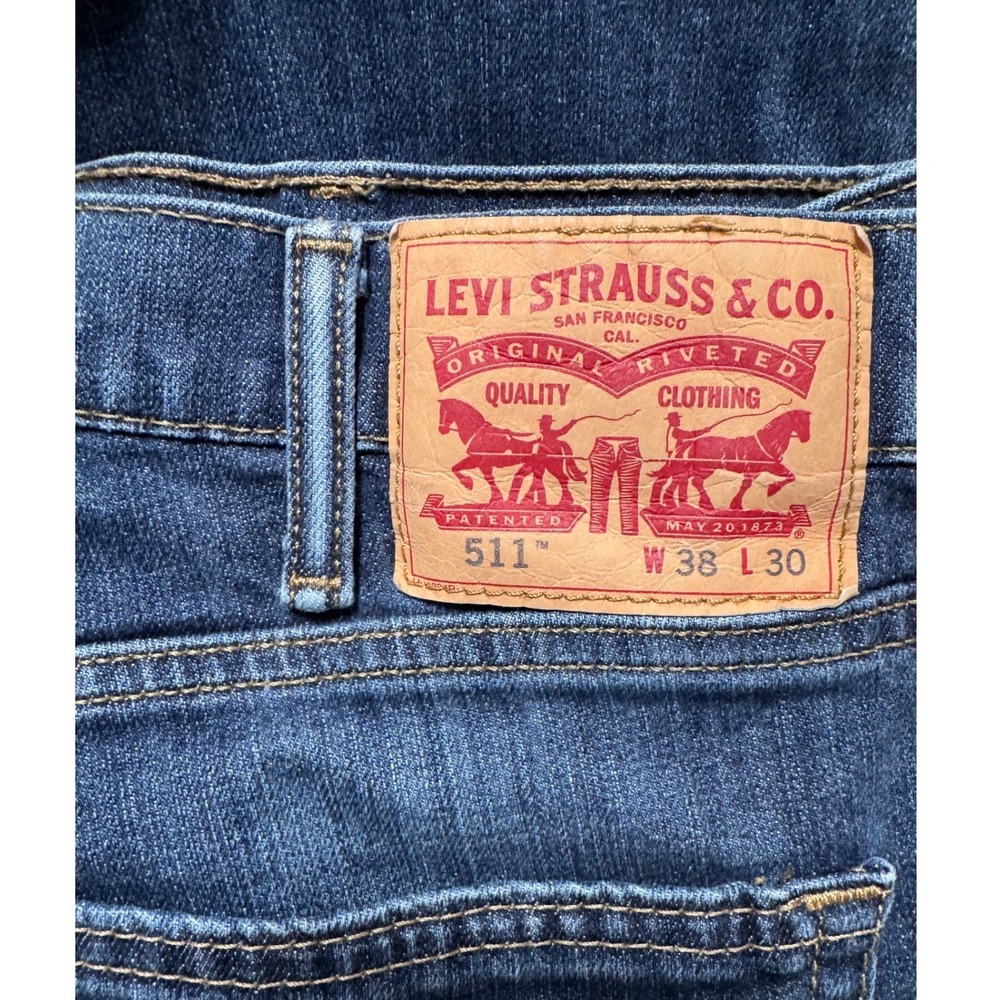 Levi's 511 Men's Slim Fit Jeans 38x30 **Yokohama Nights** Blue Stretch Denim